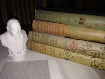 En äldre Winston, med sitt storverk efter kriget - historien om de engelsktalande folken.