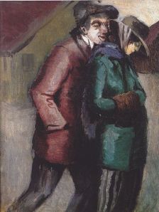 "Tvingad till prostitution", målning av norrmannen Aksel Waldemar Johannessen, 1915.