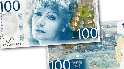 Minst 200 kronor mer får de flesta svenskar behålla av lönen i slutet av januari 2014. (De nya sedlarna med bl.a. Greta Garbo kommer 2015 - foto från riksbanken.se).