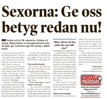 BETYGSFÖRESPRÅKARE. En klar majoritet av sjätteklassare i Kungsholmens grundskolor är positiva till betygen.